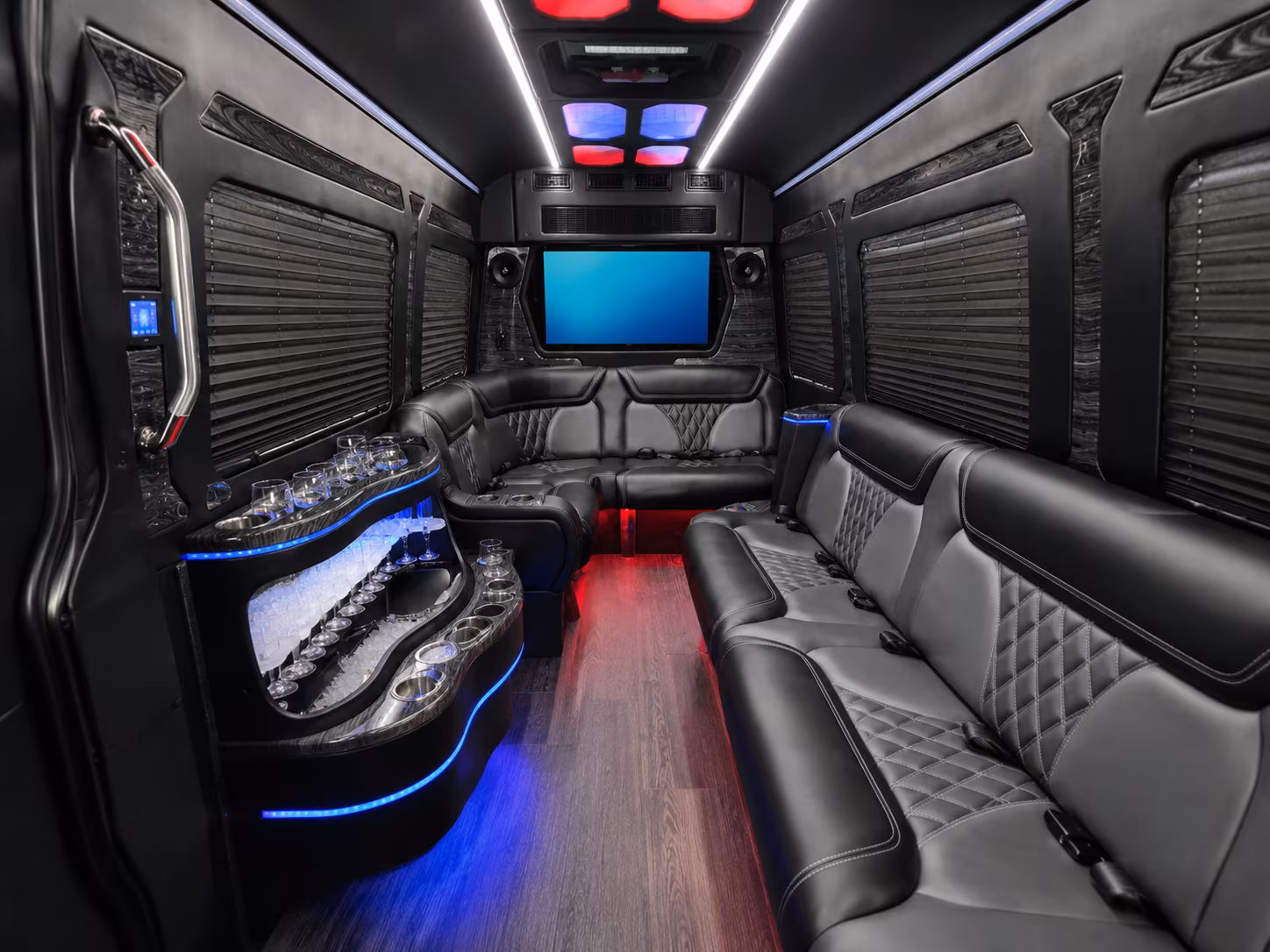 beaverton 28 passenger party bus interior